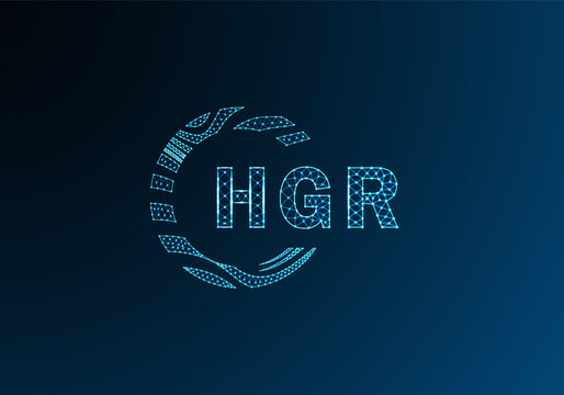 HGR low poly letter logo vector design. HGR lower poly logo design. HGR unique low poly logo design.