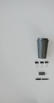 Minimalist Office Stationery Mockup with Clipboard and Coffee Cup