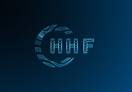 HHF low poly letter logo vector design. HHF lower poly logo design. HHF unique low poly logo design.