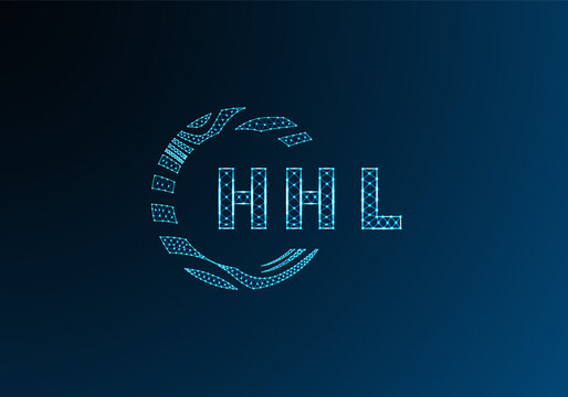 HHL low poly letter logo vector design. HHL lower poly logo design. HHL unique low poly logo design.