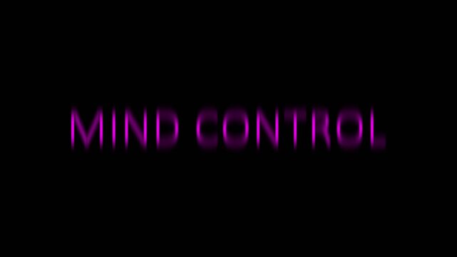 Mind control text intentional distortion effect. 4k video animation