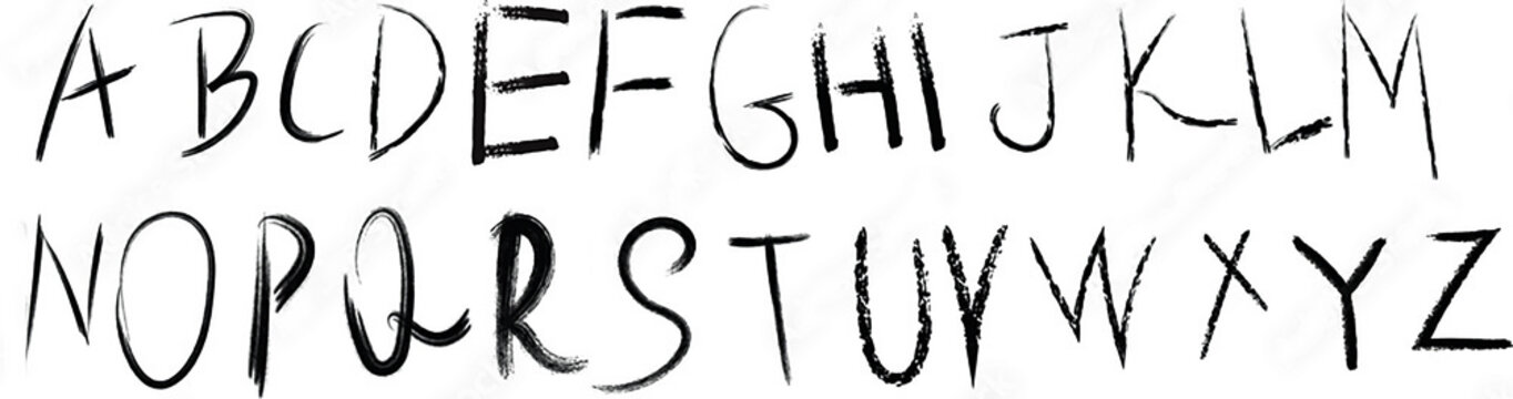 Handwritten alphabet letters a to z