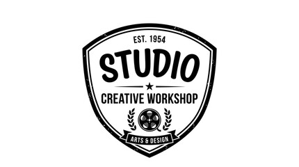 Obraz premium studio creative workshop logo emblem