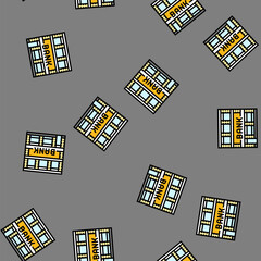 Naklejka premium financial bank building vector seamless pattern financial bank building sign illustration