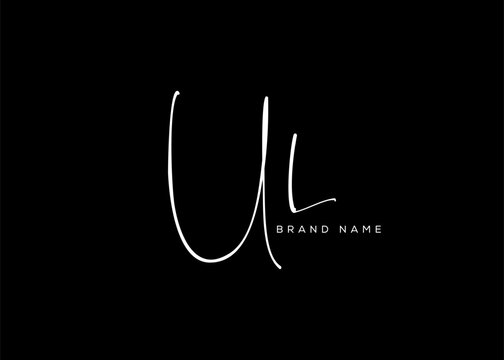 UL letter beauty cursive handwriting logo. vector logo| abstract logo| minimalist logo| brand identity| calligraphy design.