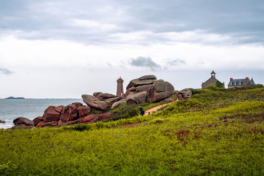 Cote de Granit Rose and Bay of Morlaix Coastal Landscape in Brittany France