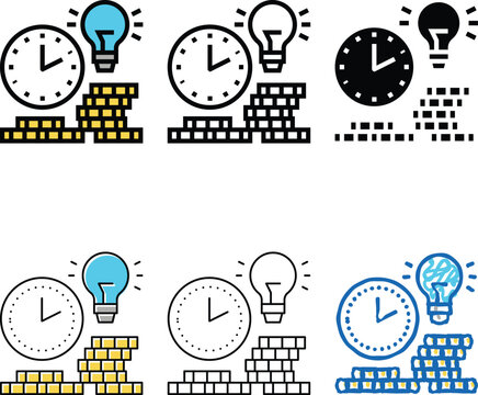 earning money time color icon vector. earning money time sign. isolated symbol variety