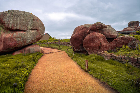 Dramatic Granite Formations Along the Cote de Granit Rose Brittany