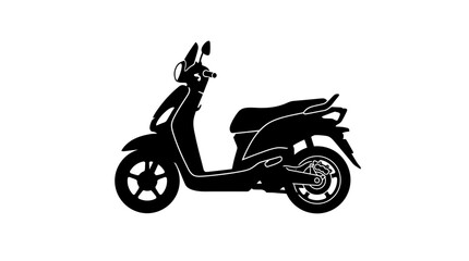 Obraz premium Black silhouette of a scooter.