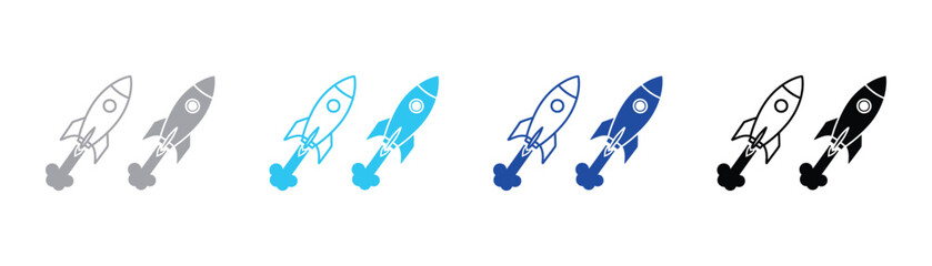 Diagonal rocket ship launch vector icon illustration with diagonal silhouette isolated exploration technology innovation blastoff minimalist astronomy transport business ambition movement © SilentSmog