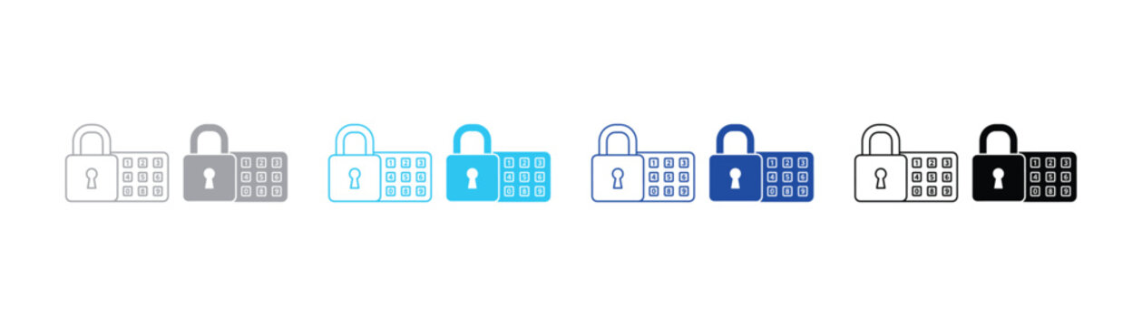 Professional padlocks with integrated numeric keypads for enhanced digital security and private data protection security protection password encryption illustration abstract technology