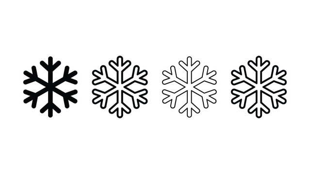 snowflake vector icon set