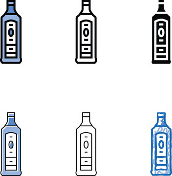 gin glass bottle color icon vector. gin glass bottle concepts sign. isolated symbol