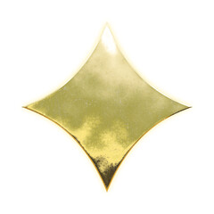 Obraz premium Shining golden playing card diamond with alpha channel