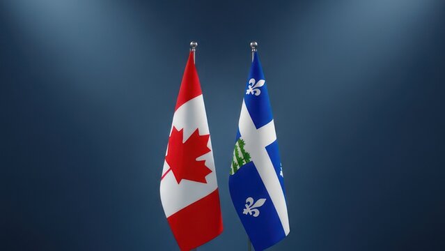 Canada and Quebec Flags Side by Side