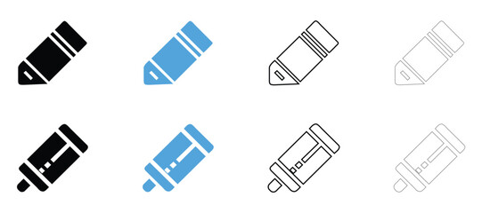 Eraser vector icon, magic eraser education concept symbol vector, silhouette and outline isolated on transparent background © Anda