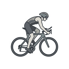 Naklejka premium Cyclist riding a road bicycle.