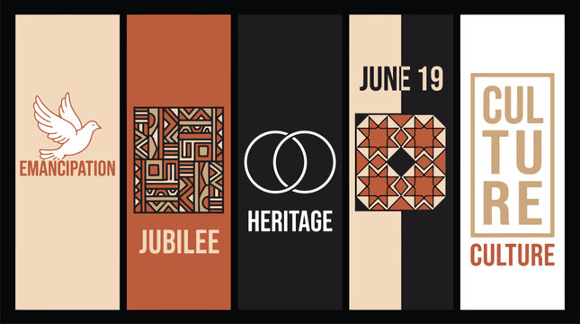 Juneteenth Heritage and Emancipation Celebration Banner Vector for African American History Month, Cultural Events & Community Education (EPS)
