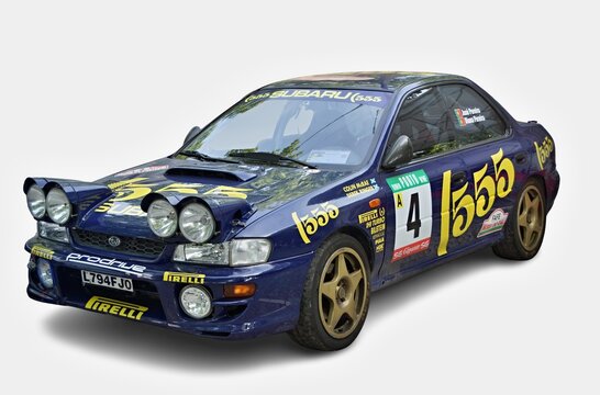 Subaru Impreza 555 rally car ready for action