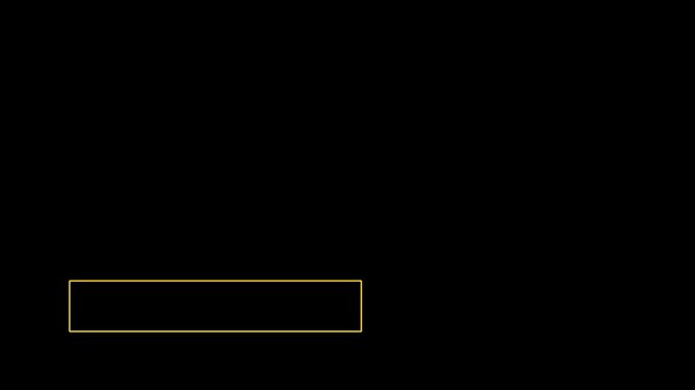 Gold Boxed Frame Lower Third Blank Title Overlay Editable Animation Seamless Loop 4K