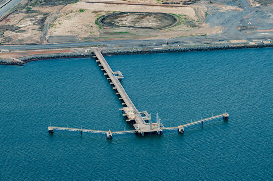 View of wharf at Fisheman's Landing dredge material reclaimed area