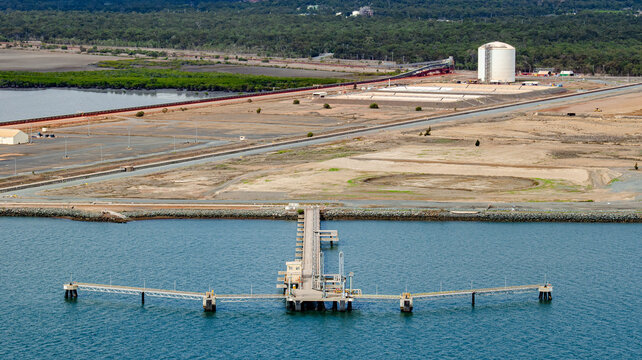 View of wharf at Fisheman's Landing dredge material reclaimed area