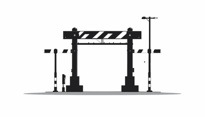 Railway crossing gate barrier system. © Bakeke