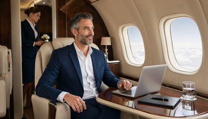 Fototapeta premium Business leader on luxury flight