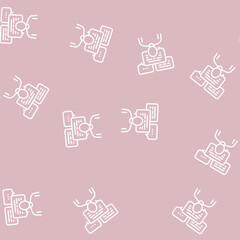 Obraz premium communication soft skill vector line seamless pattern communication soft skill sign illustration