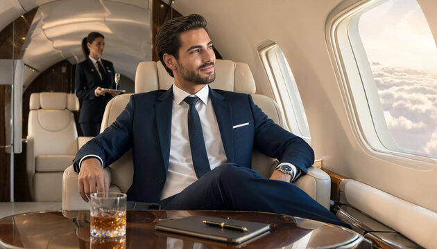Businessman in exclusive aviation