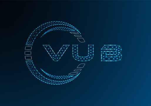 VUB low poly letter logo vector design. VUB lower poly logo design. Low poly logo.