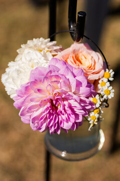 sunlight on flowers as decorations at party