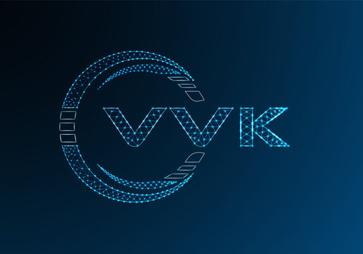 VVK low poly letter logo vector design. VVK lower poly logo design. Low poly logo.