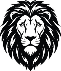 Obraz premium Majestic Lion Head Logo Design with Detailed Mane Vector Illustration
