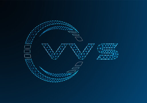 VVS low poly letter logo vector design. VVS lower poly logo design. Low poly logo.