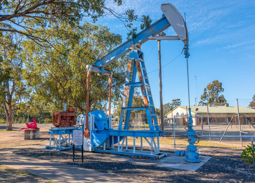 Oil rig display at Mooni in Queensland, the site of Australia's first commercial oil field