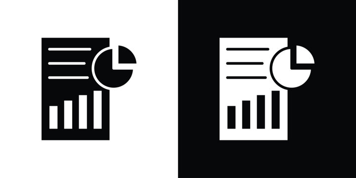 Analytics report icon elements in flat style for projects