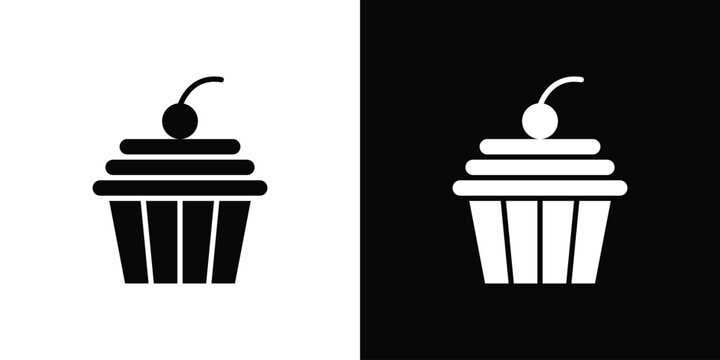Cupcake icon elements in flat style for projects