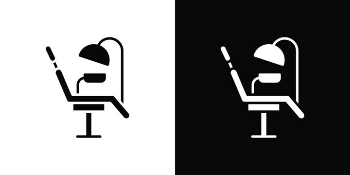 Dentist chair icon elements in flat style for projects