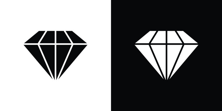 Diamond icon elements in flat style for projects