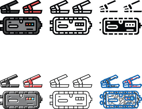 jump starter kit designs accessory color icon vector. jump starter kit accessory sign. isolated symbol