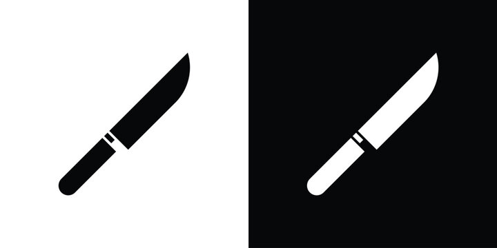 Kitchen knife icon elements in flat style for projects