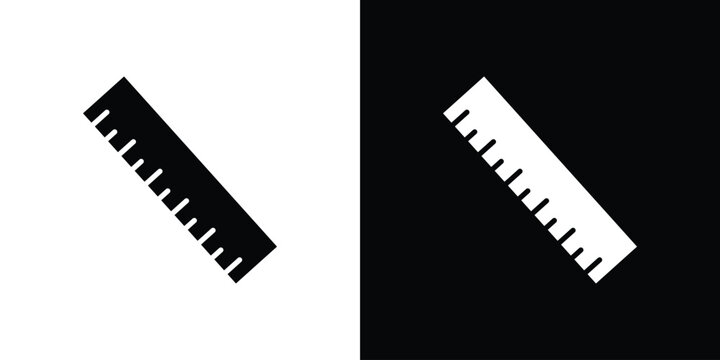 Ruler icon elements in flat style for projects