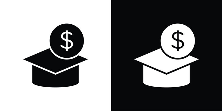 Scholarship fund icon elements in flat style for projects
