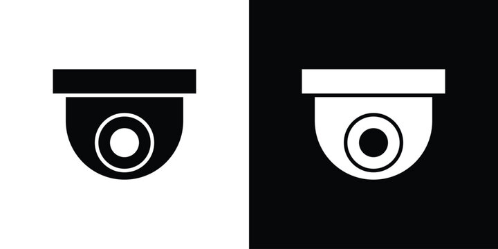 Security camera icon elements in flat style for projects