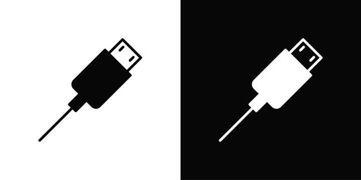USB cable icon elements in flat style for projects