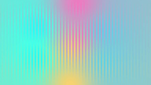 Vibrant abstract background with vertical lines and soft pastel gradient shift from cyan and yellow to pink and blue for modern digital art wallpapers or backdrop designs