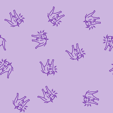 angry bull animal vector line seamless pattern angry bull animal sign illustration