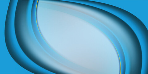Fototapeta premium Abstract blue gradient background with 3d dynamic wavy curve shape. Modern minimalist corporate backdrop with soft silver fluid vector banner.