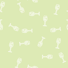 Obraz premium spritz cocktail glass drink vector line seamless pattern spritz cocktail glass drink sign illustration